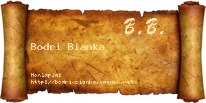 Bodri Bianka névjegykártya
